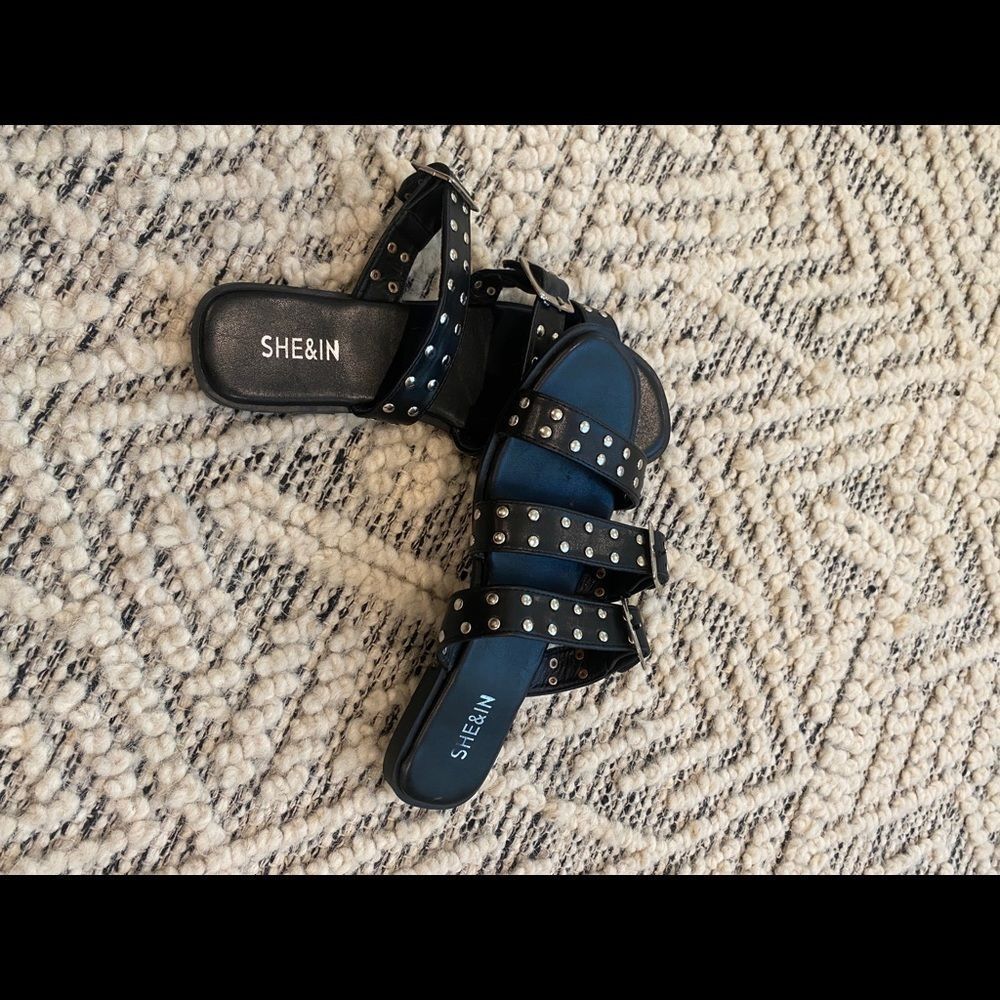 Black studded sandals